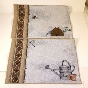 (2) Garden Terrace Placemats Set of 2 19" x 12.5" Garden Designs USA Made